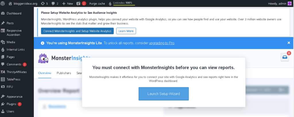 MonsterInsight Plugin setup for wordpress